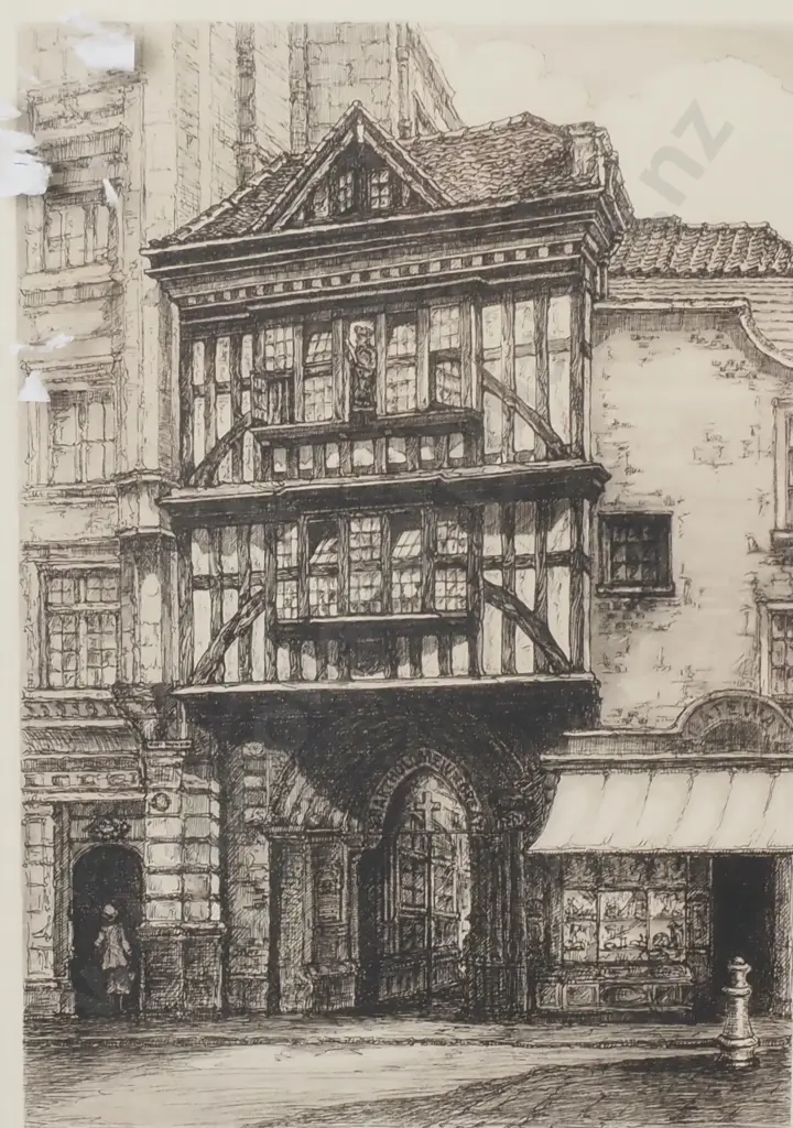 Wilfred L Vinson - St Bartholomew's Gateway, Smithfield, Lithograph Image 1++