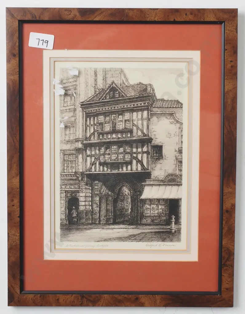Wilfred L Vinson - St Bartholomew's Gateway, Smithfield, Lithograph Image 1++