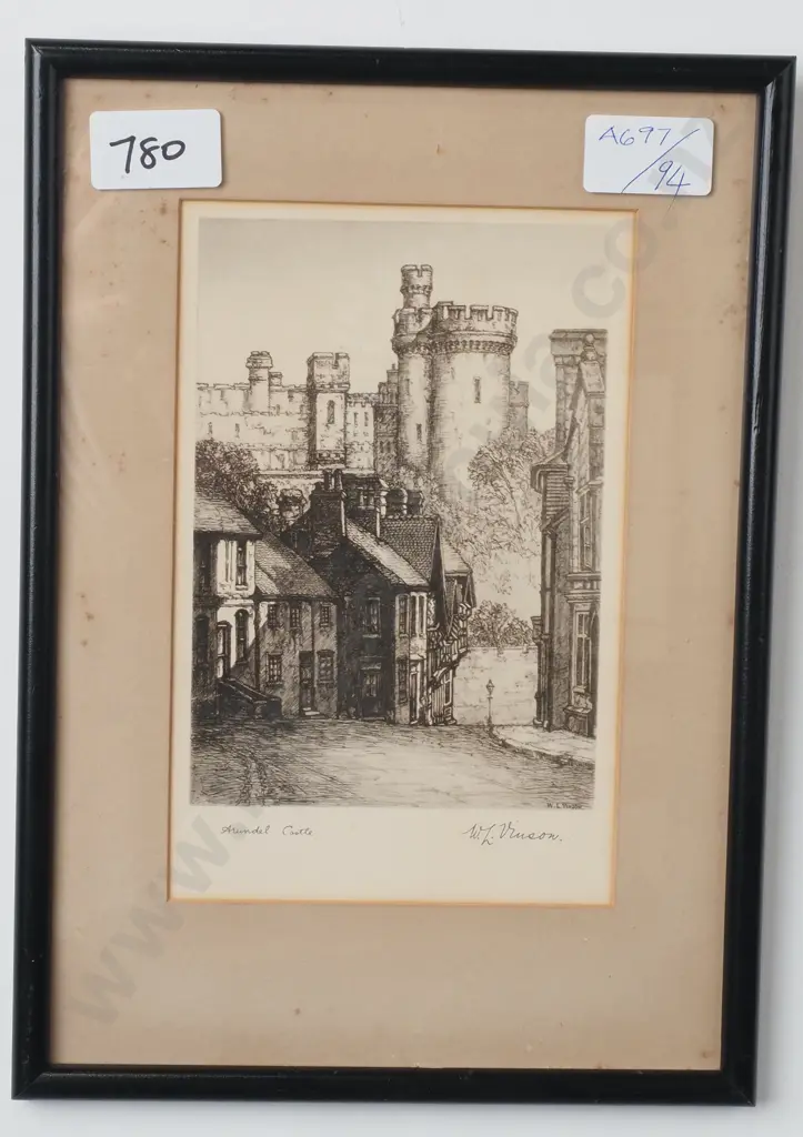 Print of W.L.Wilson Etching - 'Arudel Castle' Image 1++