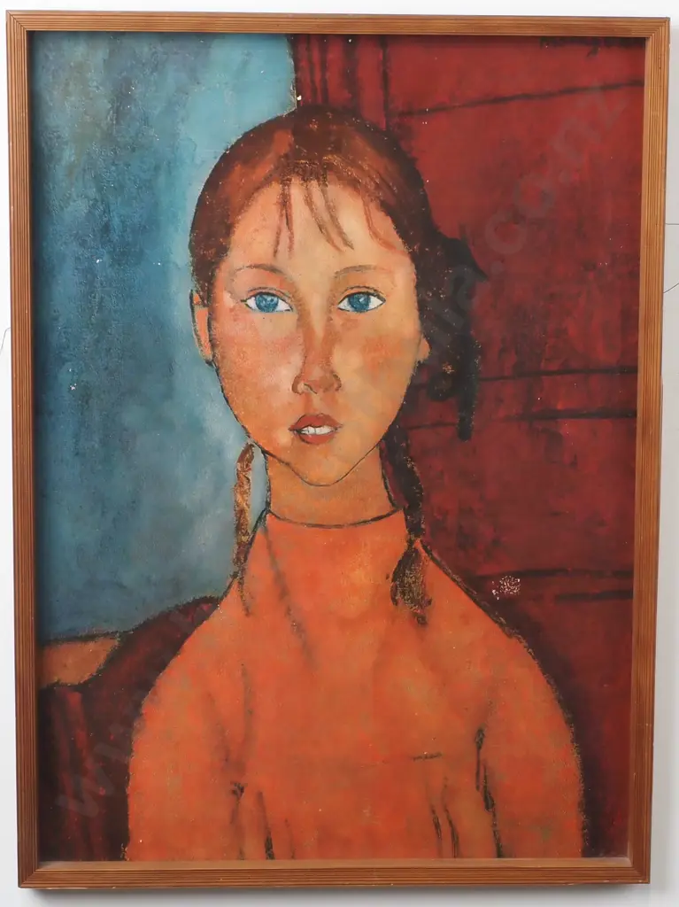 Vintage Amedeo Modigliani -'Girl With Braids' Print Image 1++