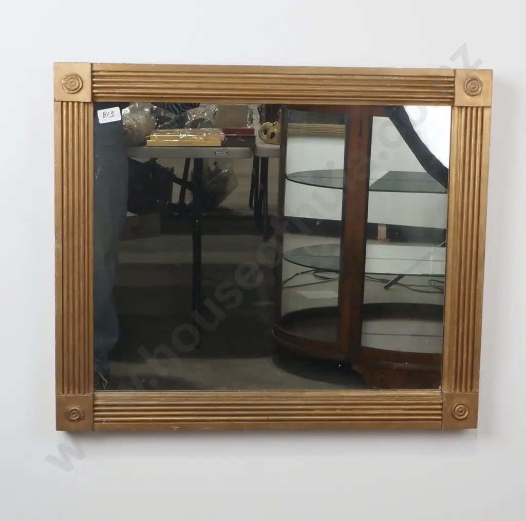 Regency Style Wall Mirror in a Reeded Frame w Draught Turned Corners Image 1++