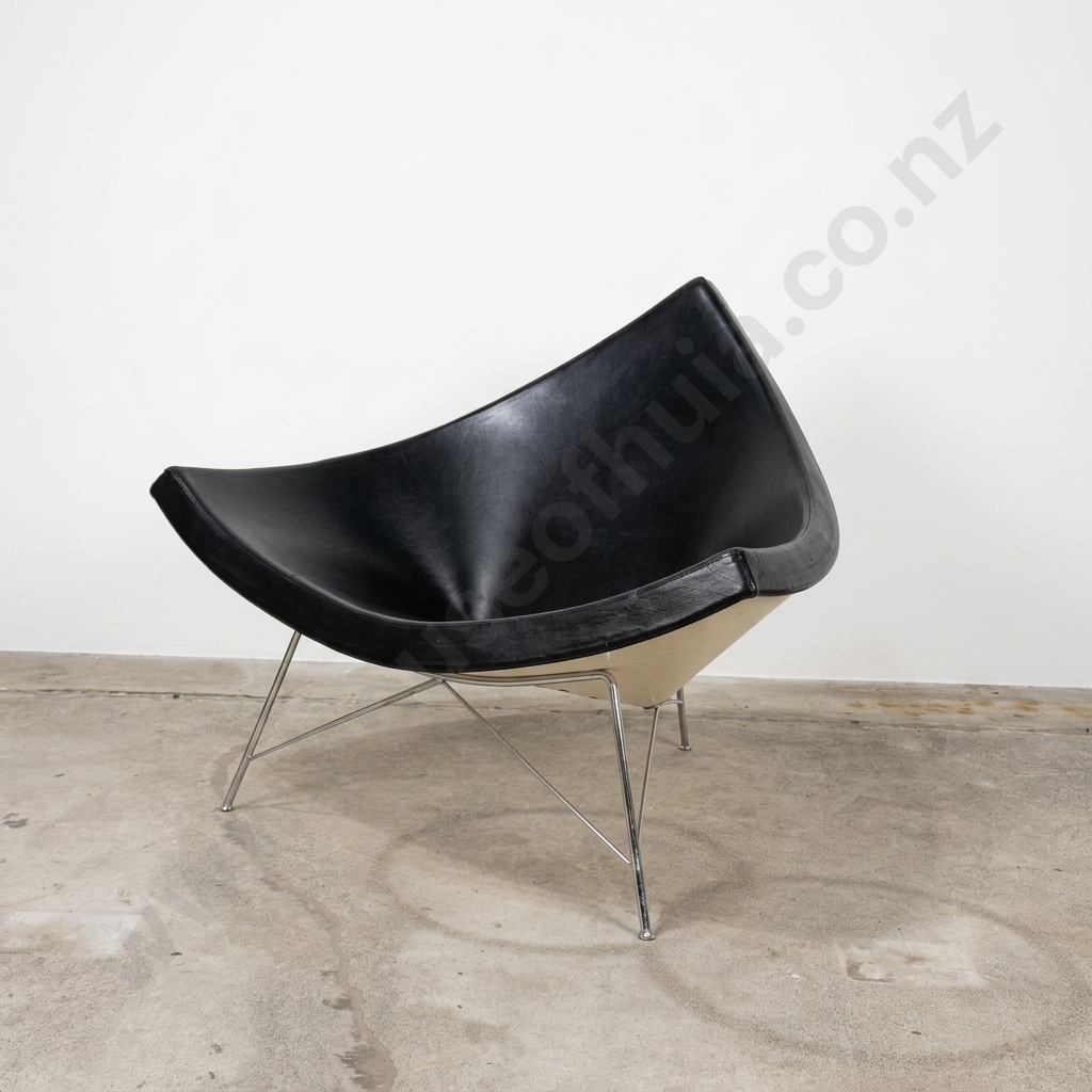 George Nelson Coconut Chair w Polished Chrome Frame Purchased from Matisse - RRP $21,000 Image 1++