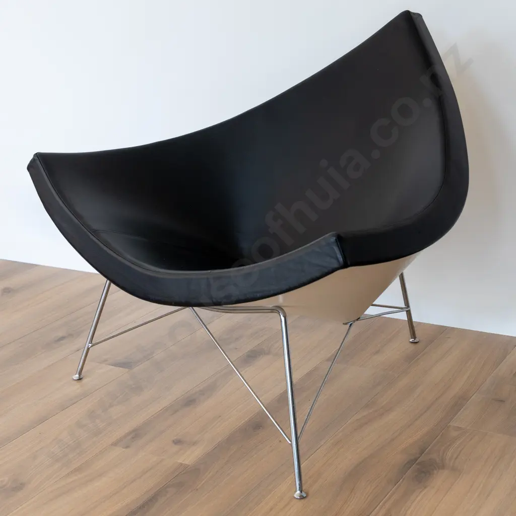 George Nelson Coconut Chair w Polished Chrome Frame Purchased from Matisse - RRP $21,000 Image 1++