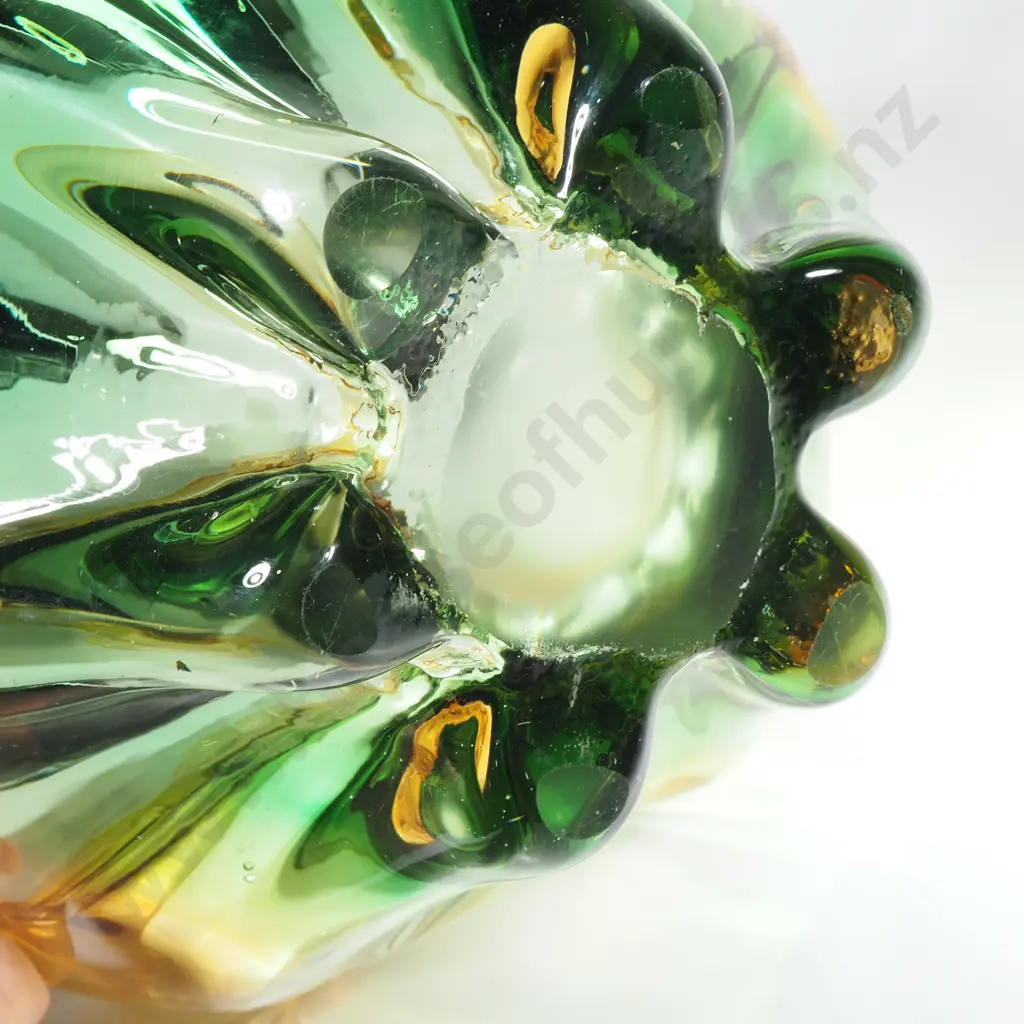 Mid Century Japanese Free Form  Art Glass Vase Image 1++