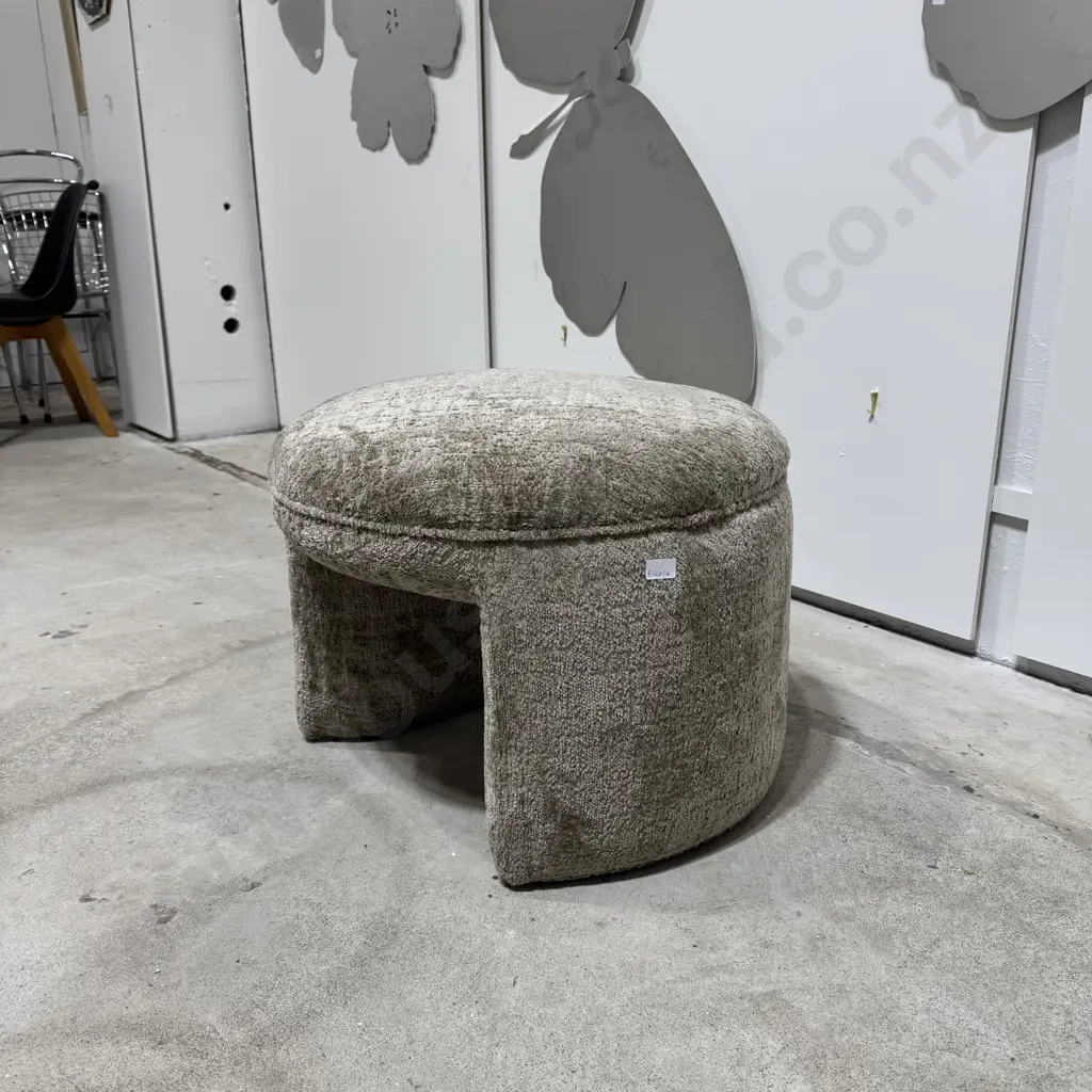 Bolo Stool in Mushroom Grey - Beige, Polyester  Fabric Image 1++