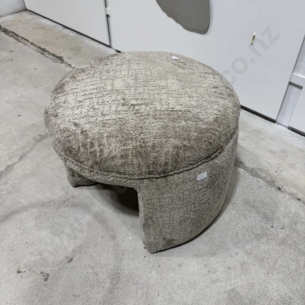 Bolo Stool in Mushroom Grey - Beige, Polyester  Fabric Image 1++