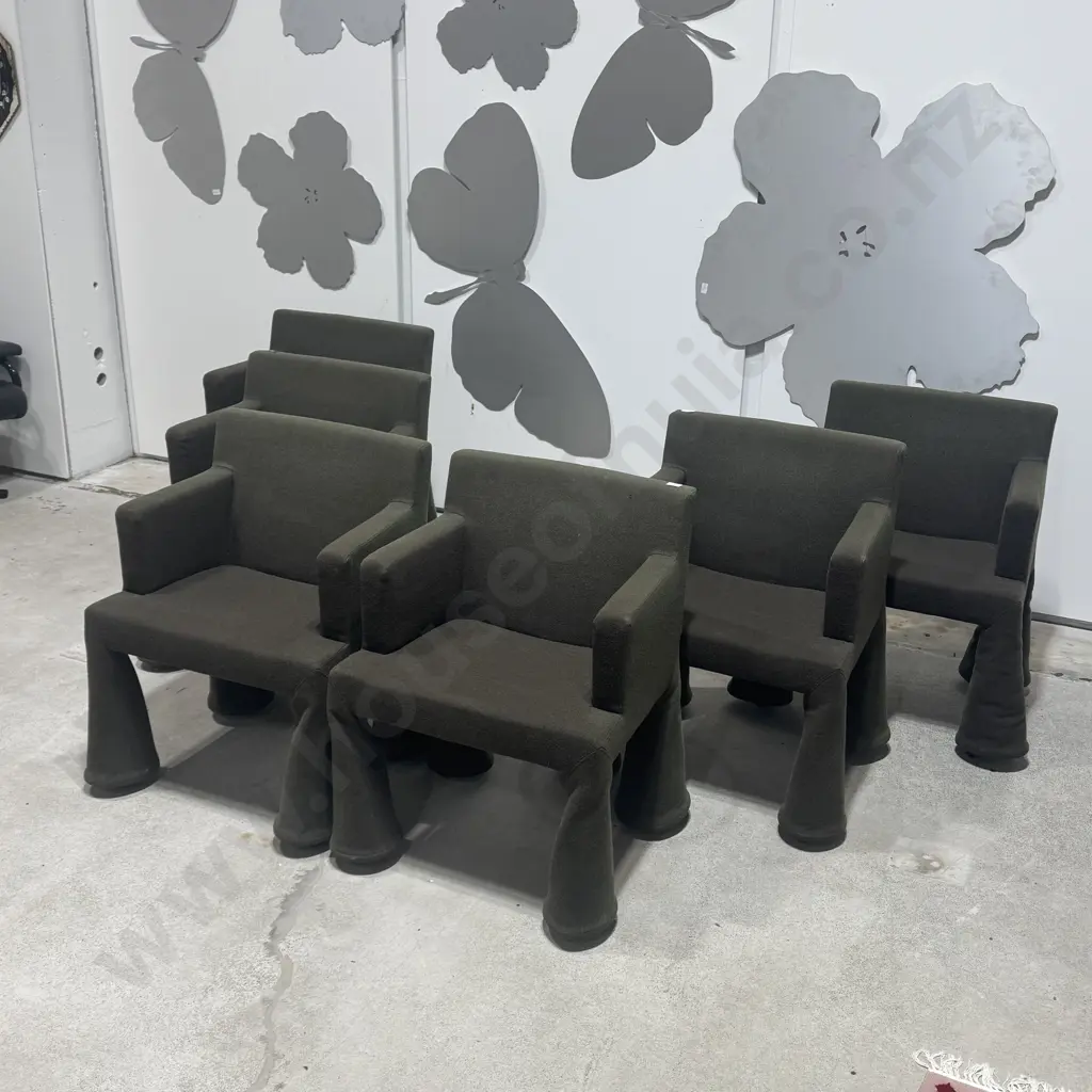 Set of Six Moooi VIP Chairs, Designed by Marcel Wanders, Wool Felt Upholstery & Flared Legs RRP $18,000 Image 1++