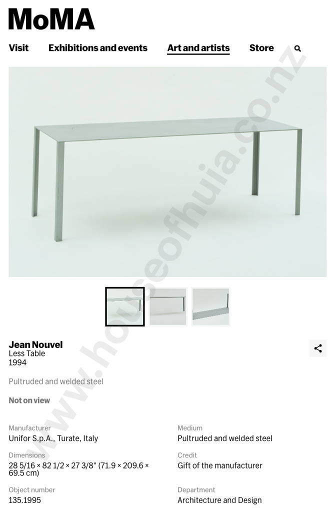 “Less” Table by Jean Nouvel for the Cartier Foundation, Paris, 1994 Image 1++