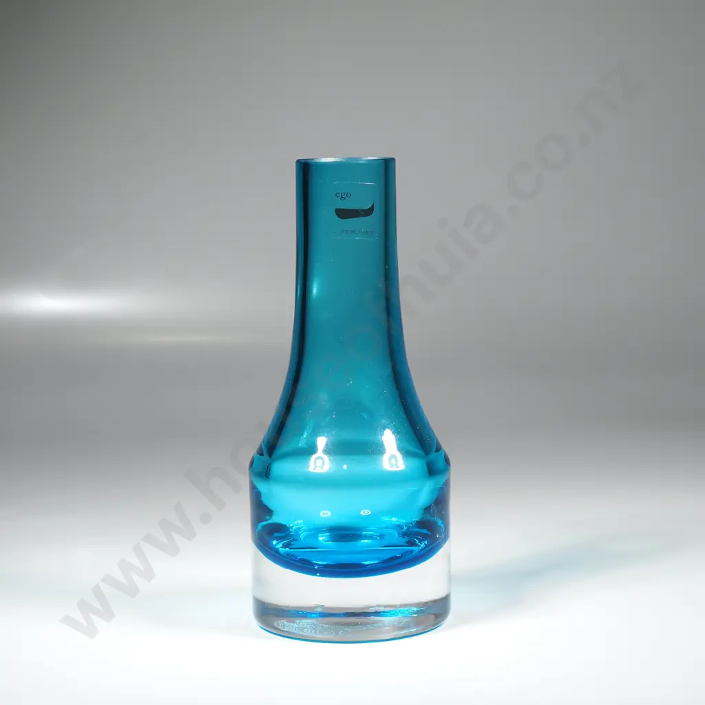 'Ego'  Italian Blue Glass w Clear Glass Base  'Vetri Delle Venezie' (Glass of Venice), Image 1++