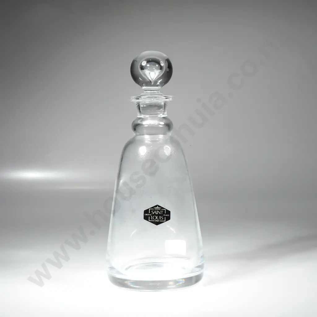 French Saint Louis Crystal Decanter w Original Label & Acid Etched Mark Image 1++