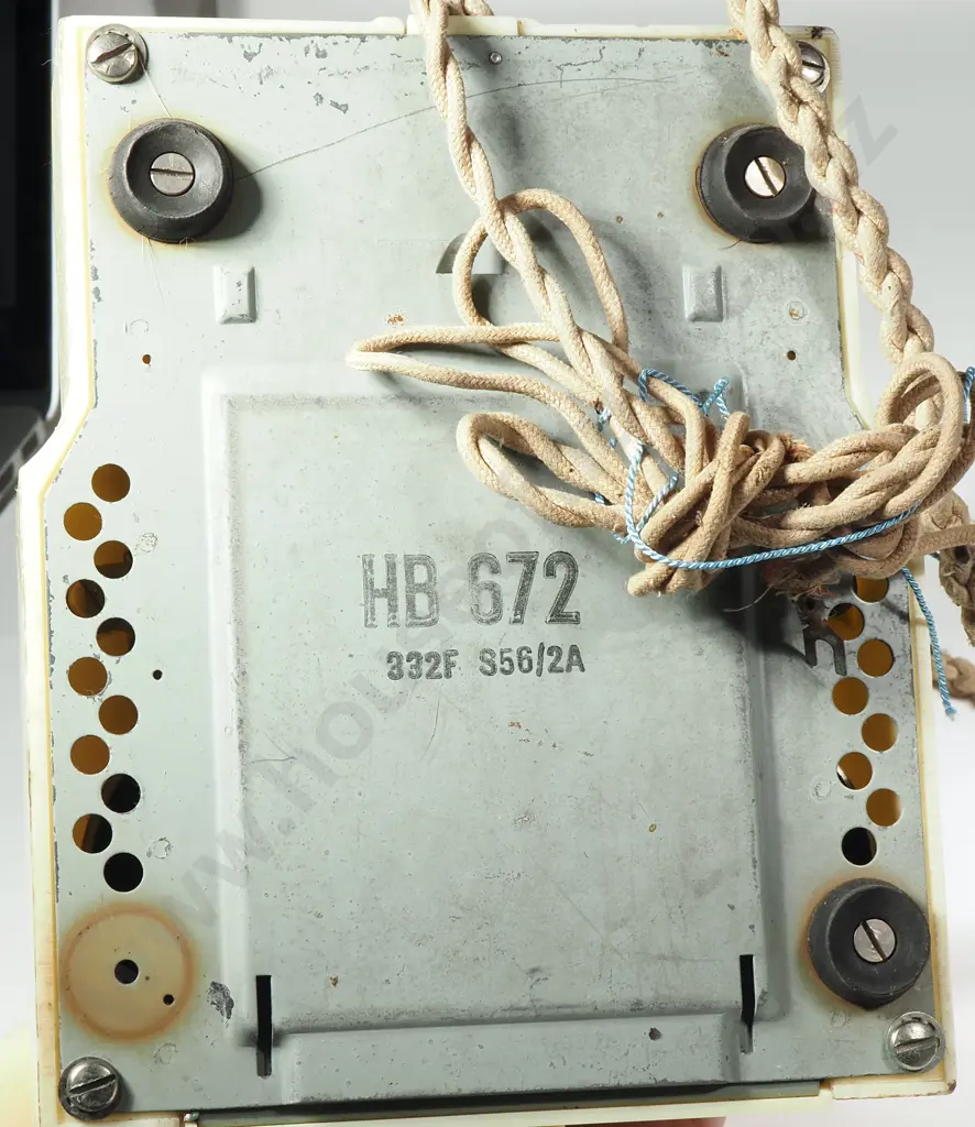 Vintage Rotary Dial Bakelite Cream Telephone w Original Wiring & Tray for Numbers Image 1++