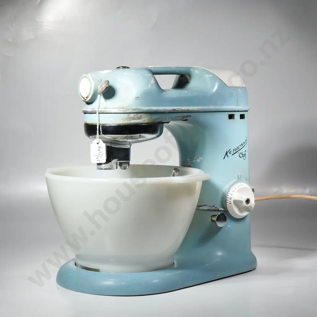 Vintage Blue & White Kenwood 'Chef' w Attachments, Circa 1965 Image 1++