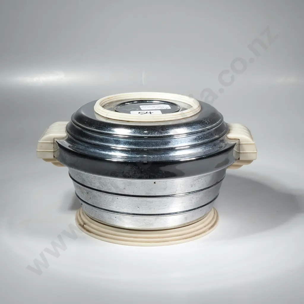 Vintage Chrome & Bakelite Rechaud Food Warmer Image 1++