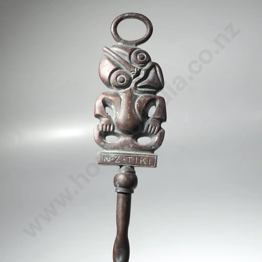 Vintage Copper 'NZ TIKI' Fire Place Poker. Image 1++