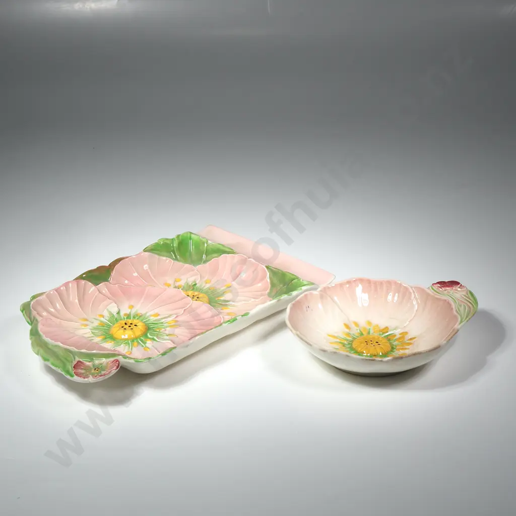 Carlton Ware Pink Buttercup Tray & Small Dish Image 1++