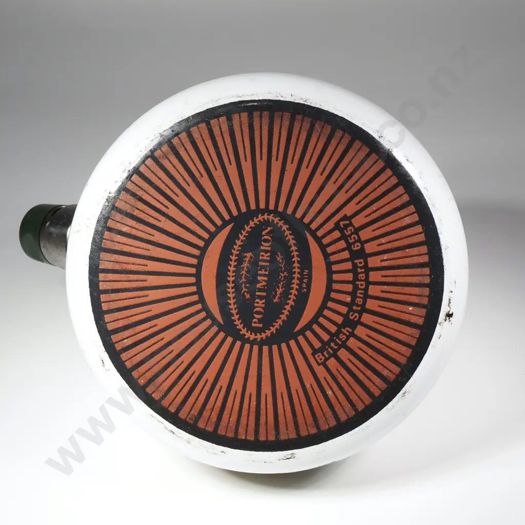 White Portmeirion Botanic Garden Enamel Tea Kettle in the Christmas Rose Pattern Image 1++
