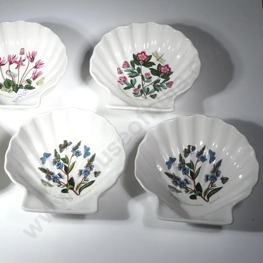 Seven Portmeirion Botanical Garden Scallop Shaped Small  Dishes in Various Designs Image 1++