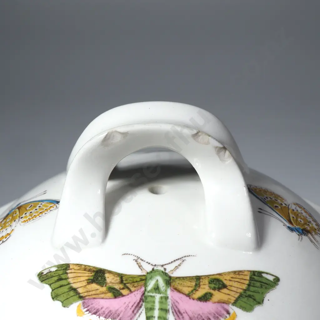Portmeirion Botanic Garden Teapot in the Classic Dog Rose Pattern Adorned w Butterflies Image 1++