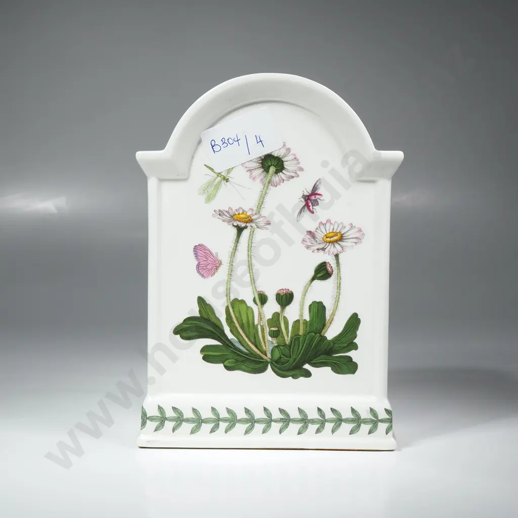 Portmeirion Botanic Garden Mantel Clock in the Rhododendron Pattern & w Brass Bezel Image 1++