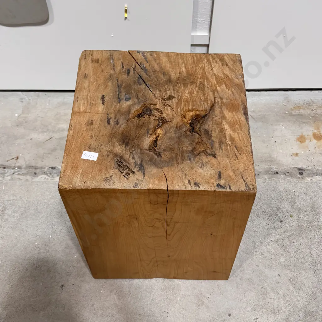 Solid Macracapa Block Stool in the style of Mark Tuckey Image 1++