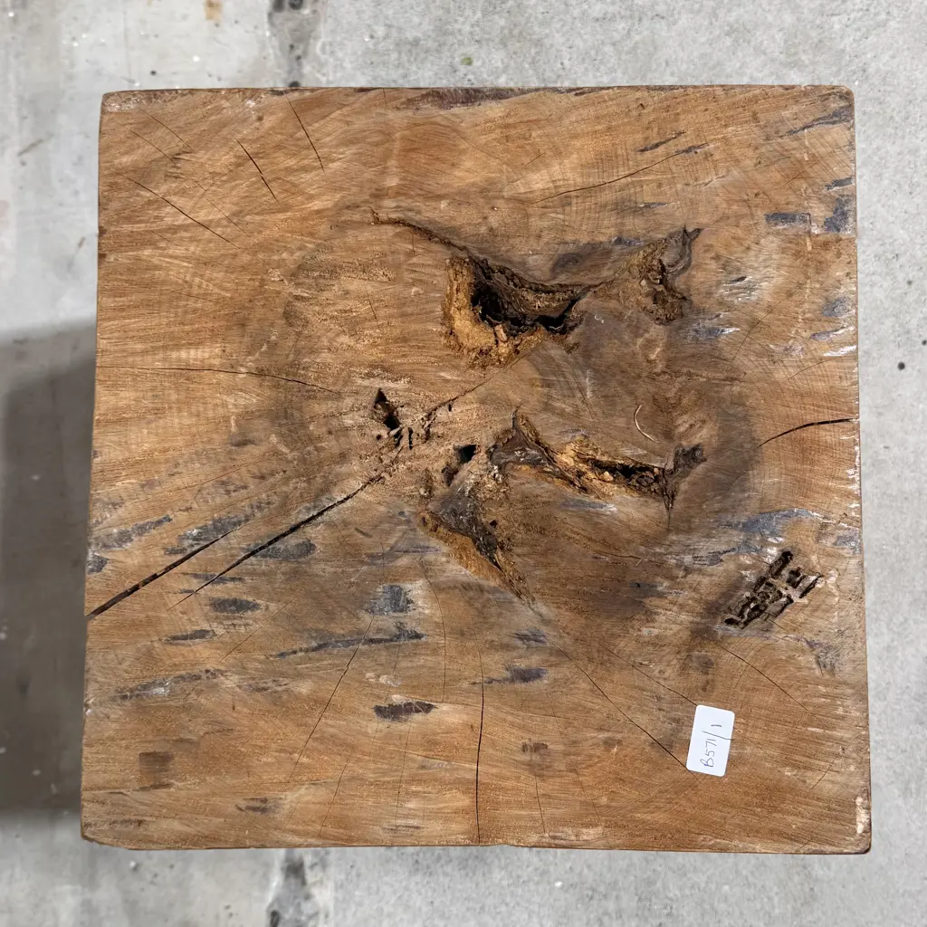 Solid Macracapa Block Stool in the style of Mark Tuckey Image 1++
