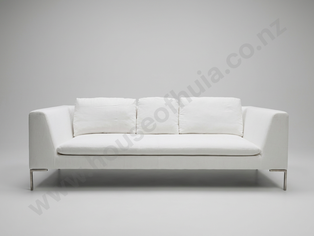 B&B Italia “Charles” Sofa, White Upholstery with Aluminium Inverted-L Feet - Purchased from Matisse RRP $19,500 Image 1++