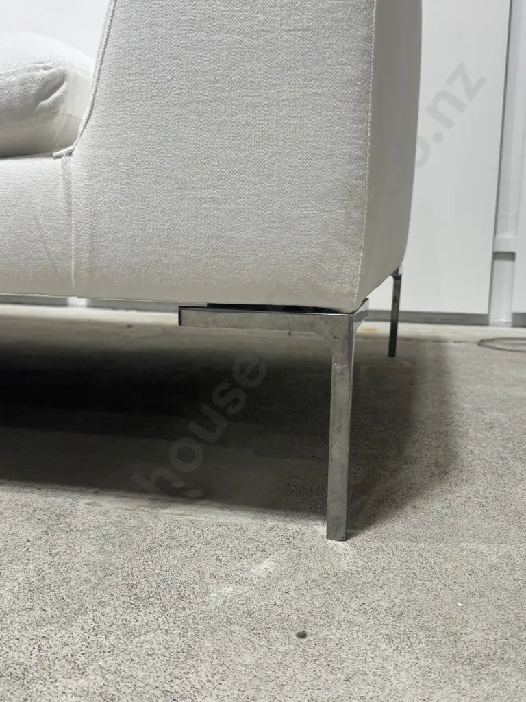 B&B Italia “Charles” Sofa, White Upholstery with Aluminium Inverted-L Feet - Purchased from Matisse RRP $19,500 Image 1++