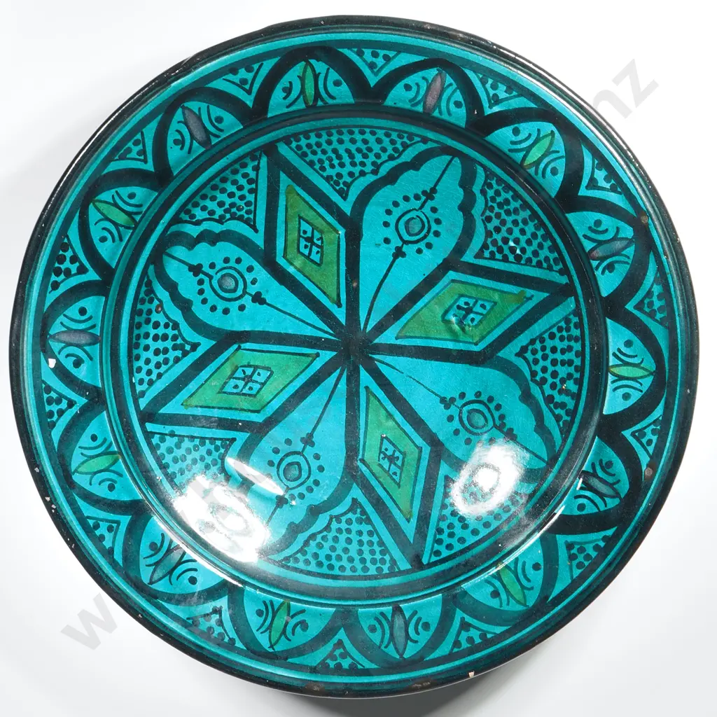 Vintage Moroccan Dmani Safi Pottery Bowl Image 1++