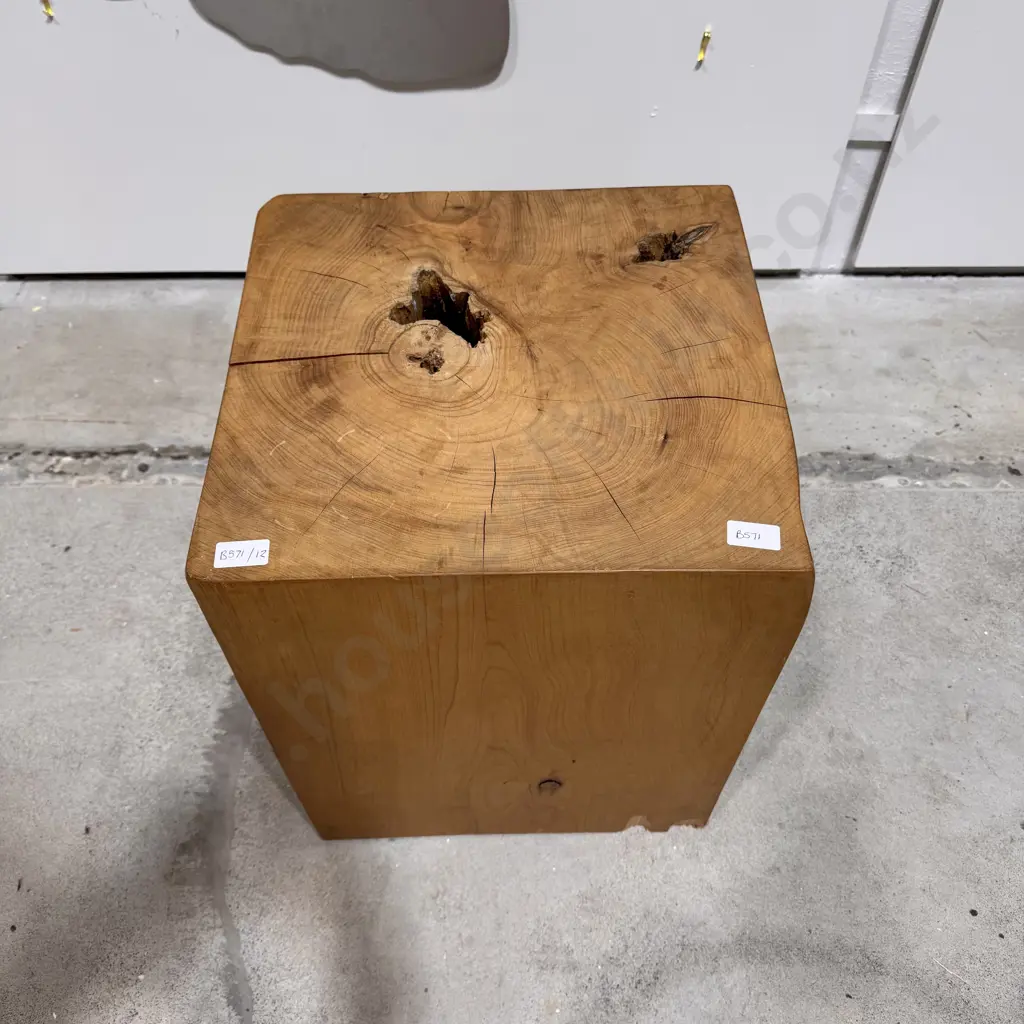 Solid Macracapa Block Stool in the style of Mark Tuckey Image 1++