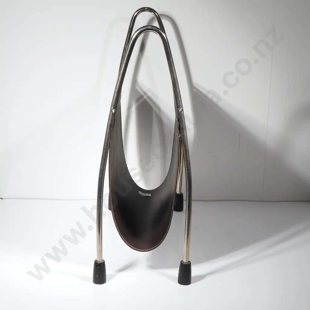 Contemporary Modern Chrome Magazine Rack Image 1++