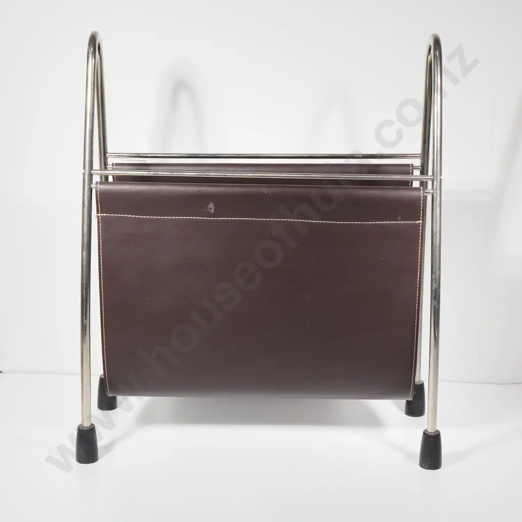 Contemporary Modern Chrome Magazine Rack Image 1++