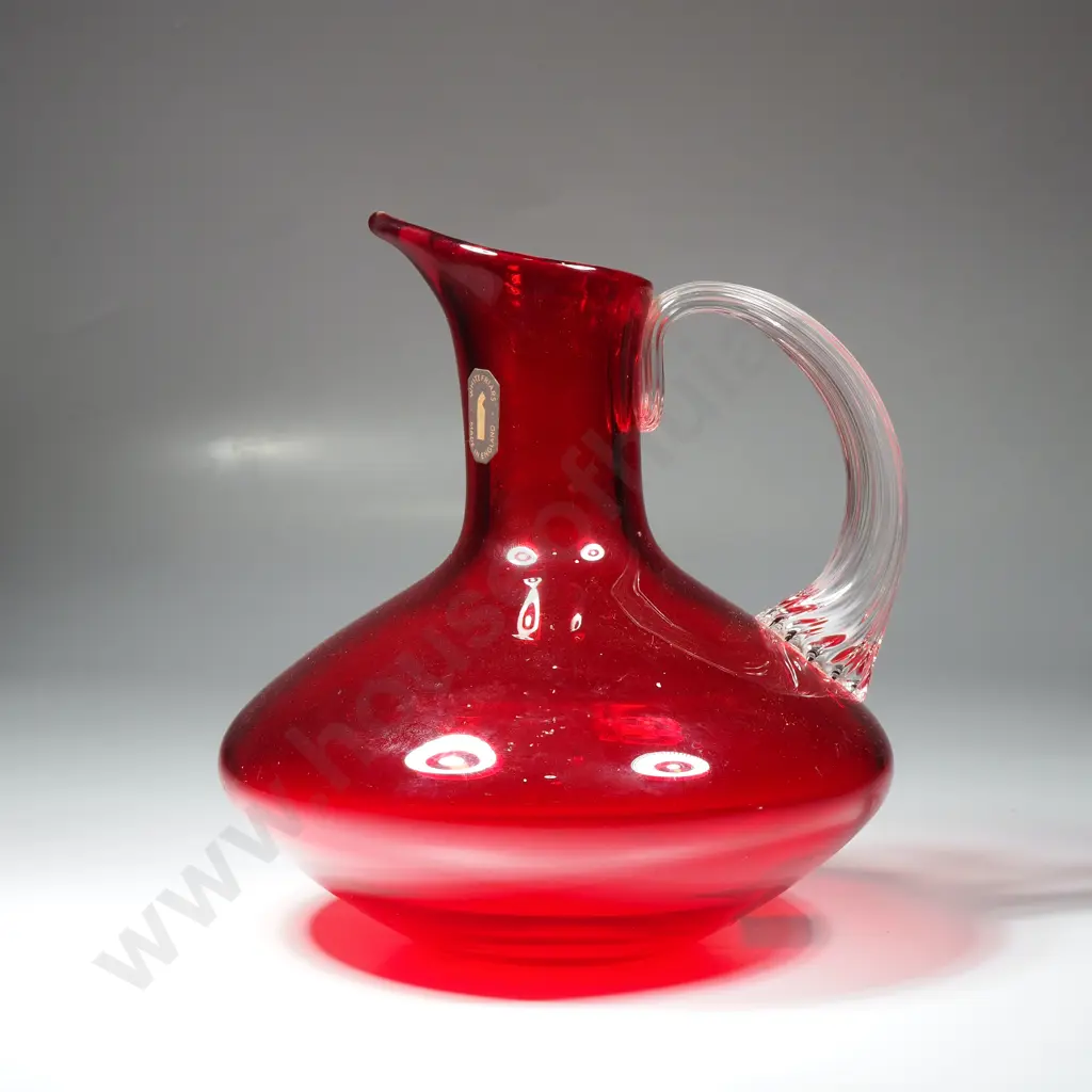Vintage Whitefriars Glass ' Sparrow Beak Jug', w Label Image 1++