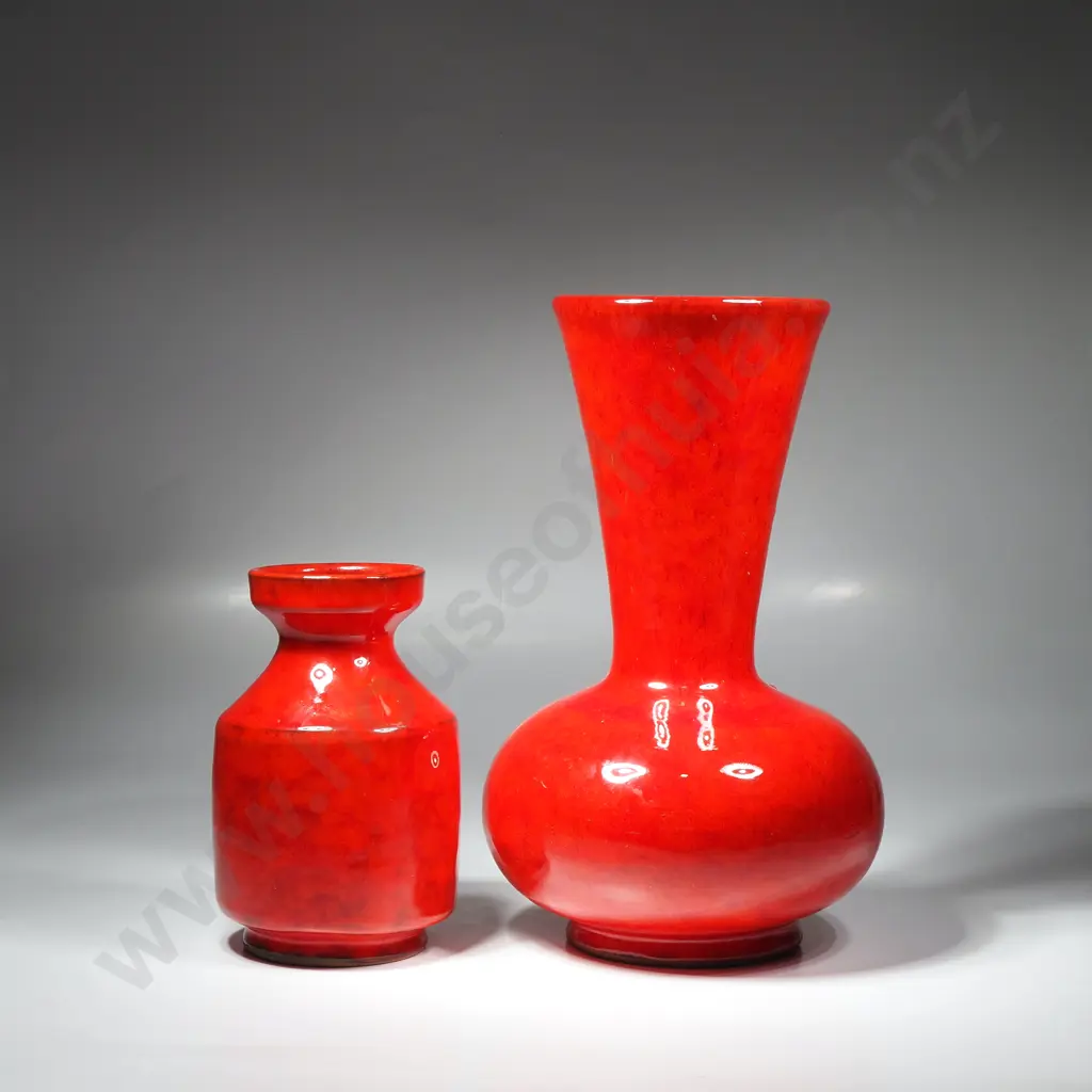 2 x Vintage Italian Bitossi 'Rosso' Pottery Vases a/f Image 1++