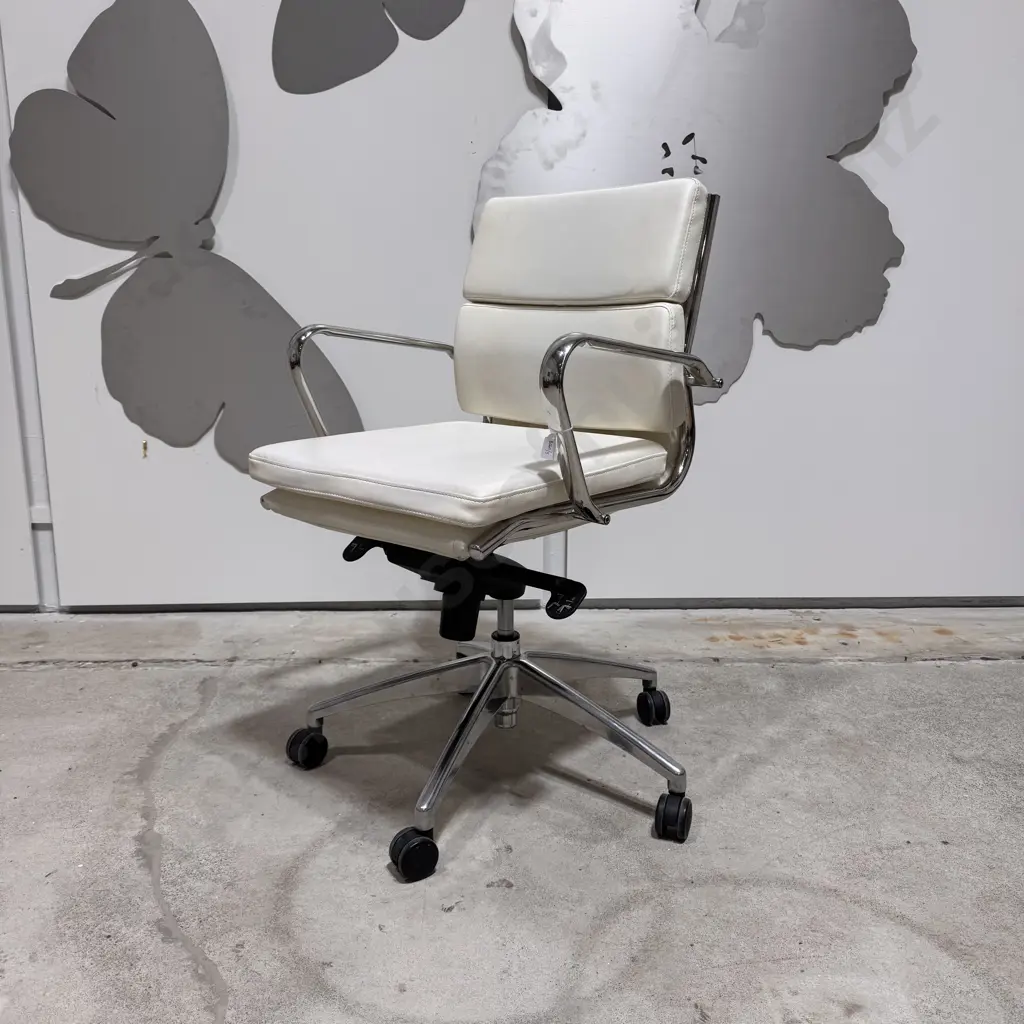 Eames Replica Mid Back Soft Pad Office In White Image 1++