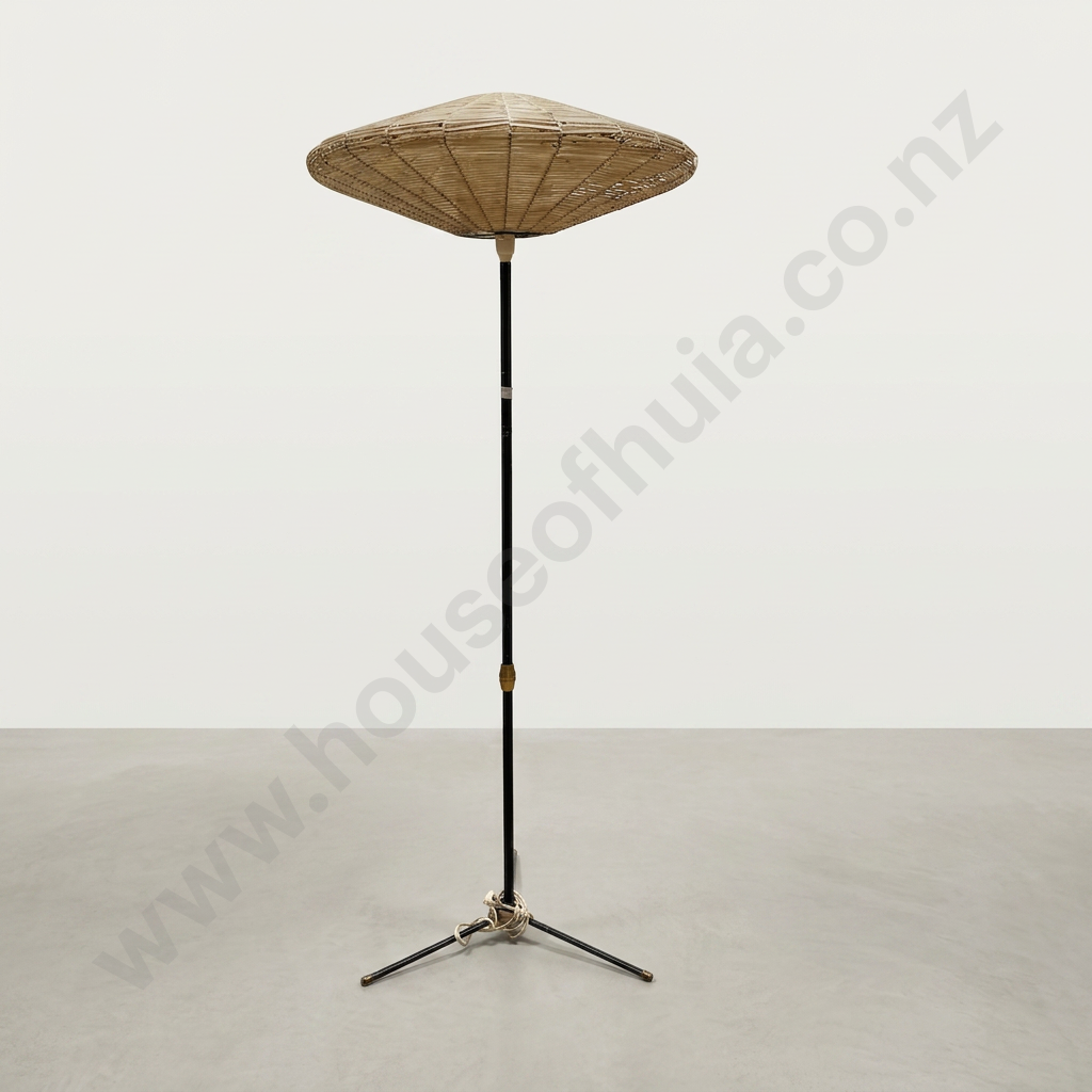 Mid Century Floor Lamp w UFO Form Shade. Image 1++