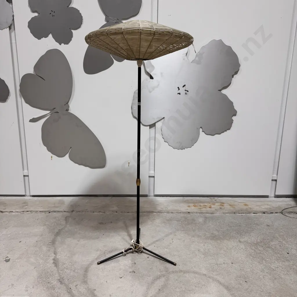 Mid Century Floor Lamp w UFO Form Shade. Image 1++