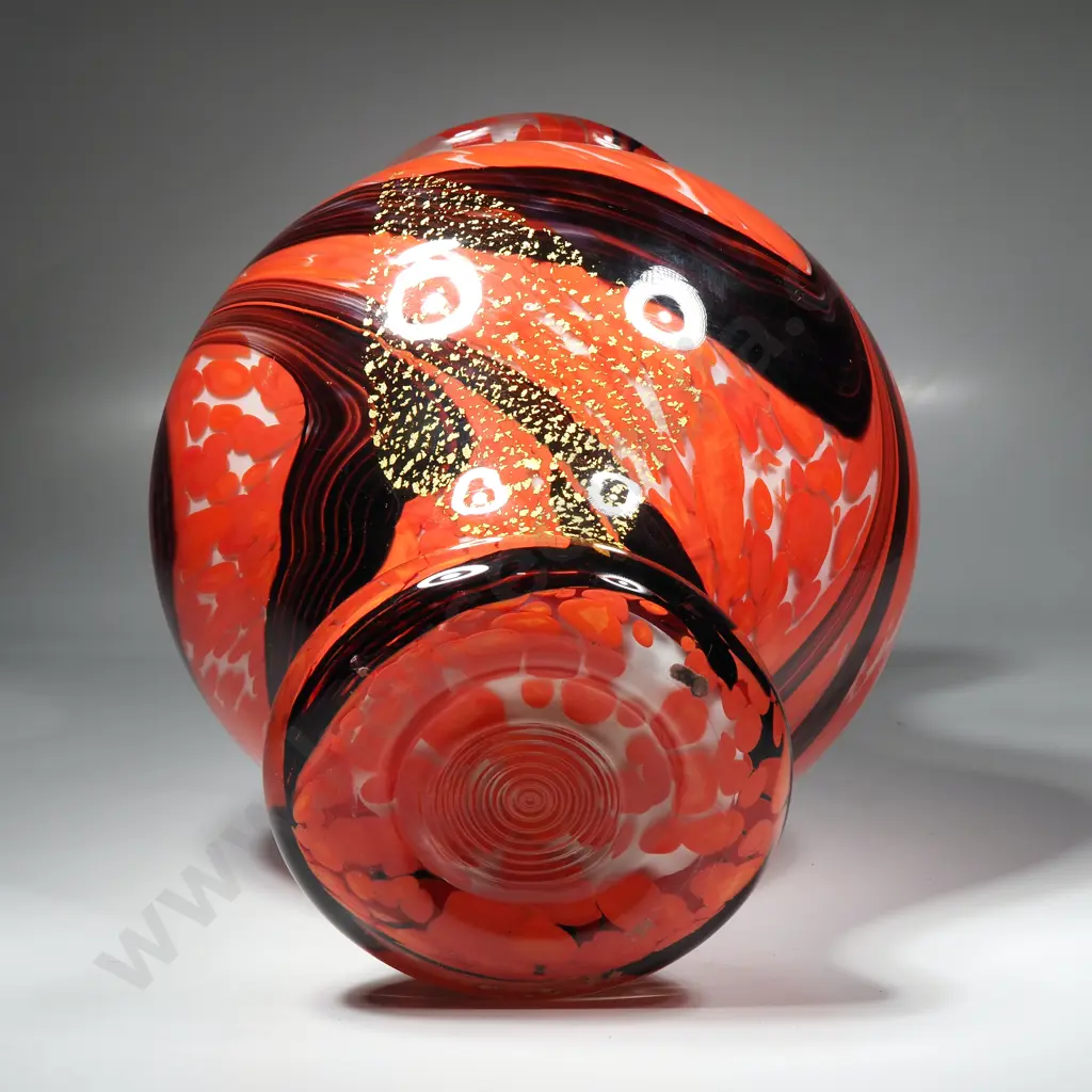 Vintage Japanese Kamei Art Glass Vase -  'Dolphin Glass' Range Image 1++