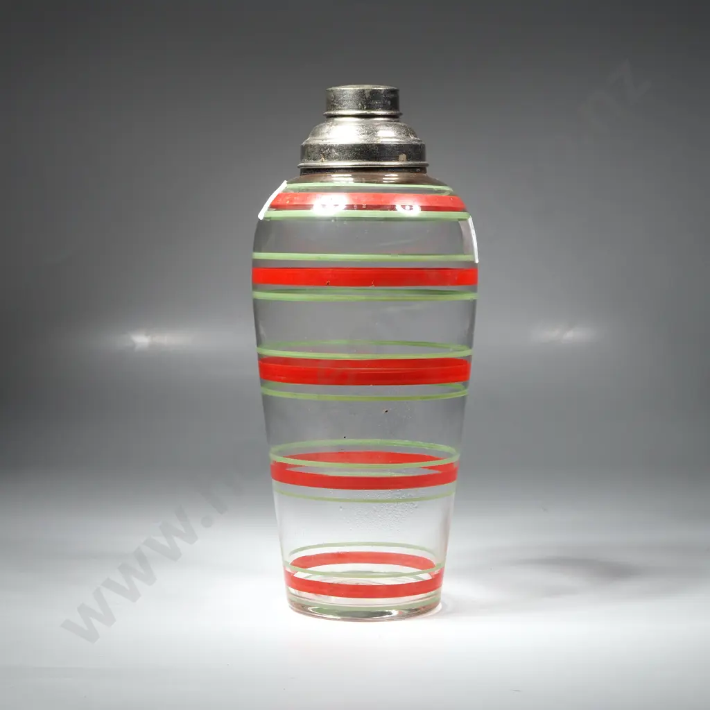 Art Deco Glass Cocktail Shaker Image 1++