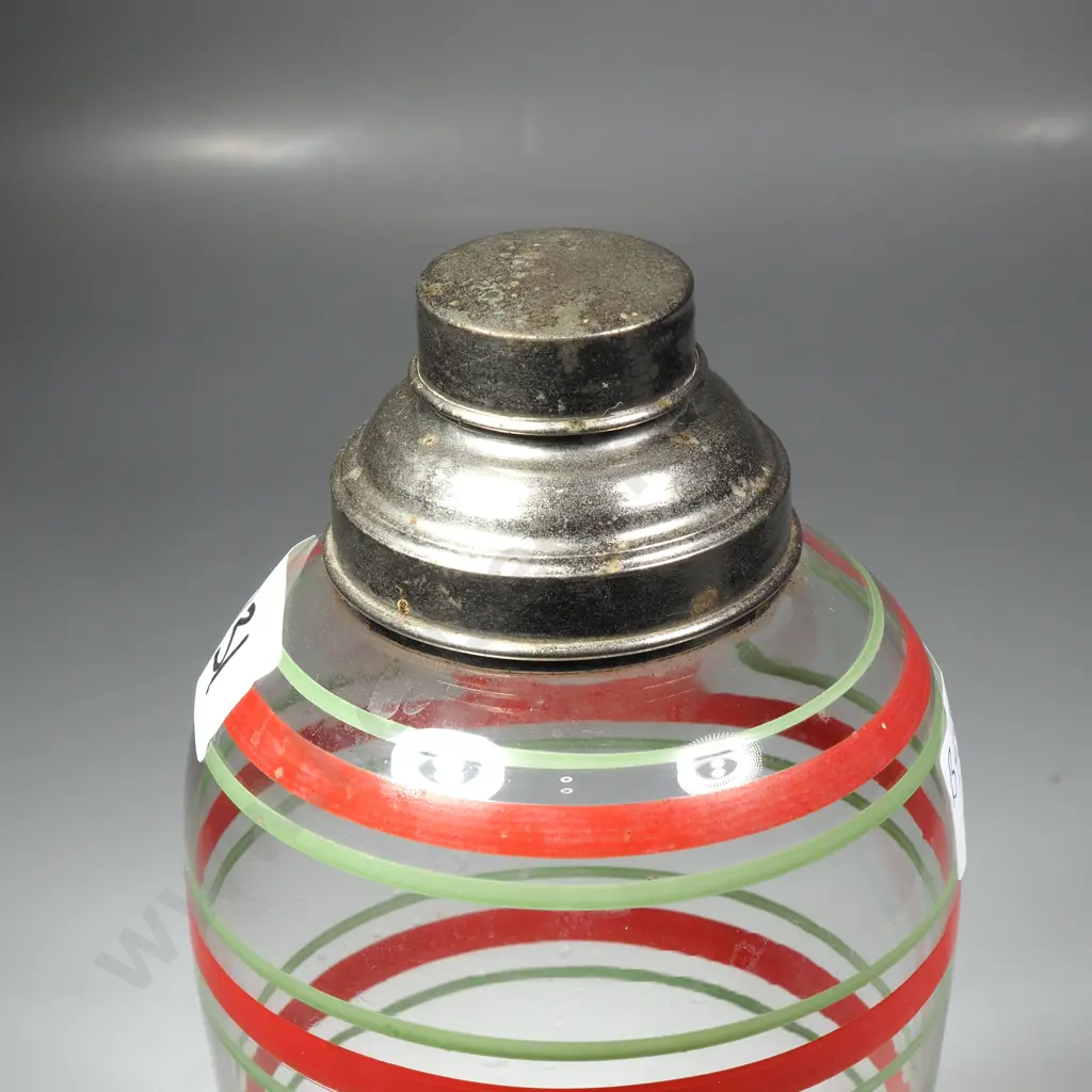 Art Deco Glass Cocktail Shaker Image 1++