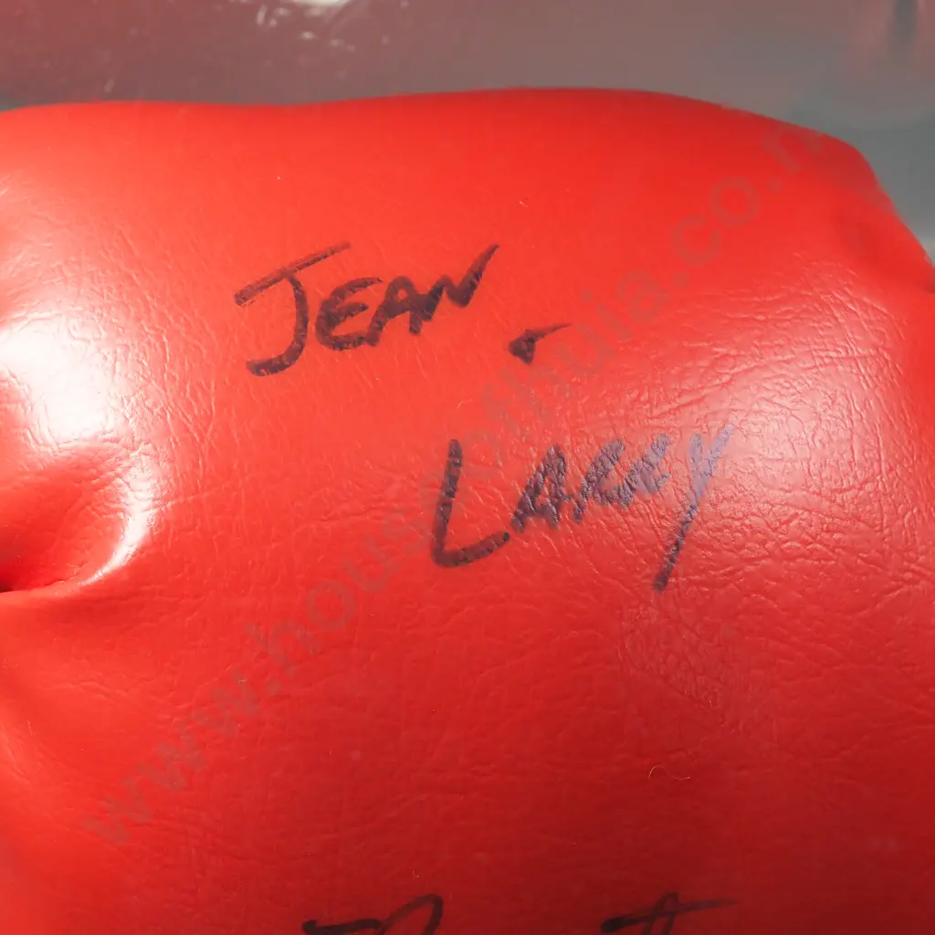 Perspex Cased Everlast Red Boxing Glove Signed by Muhammad Ali Image 1++