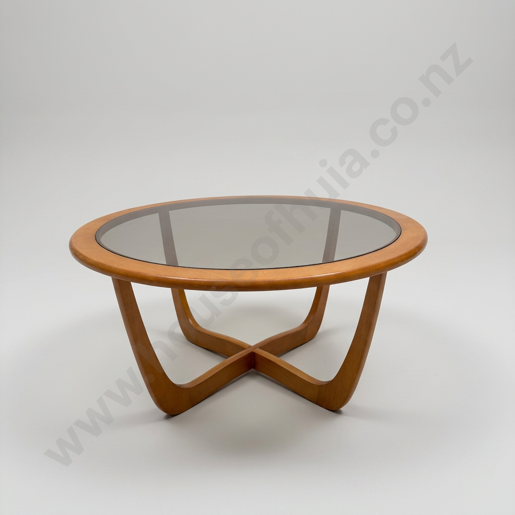 Mid Century Australian Kalmar Smoked Glass Atomic Coffee Table Image 1++