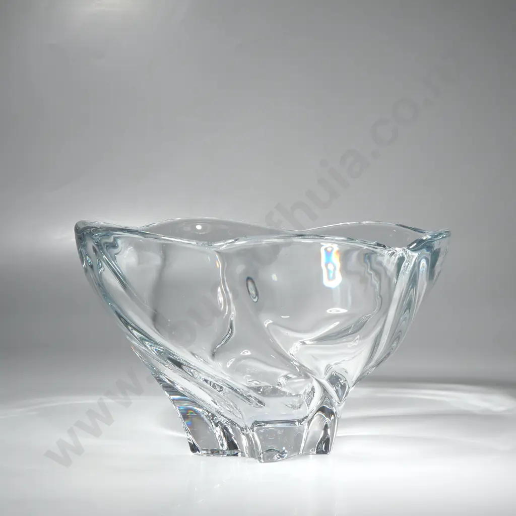 Vintage & Sculptural Orrefors Sweden Crystal Bowl Image 1++