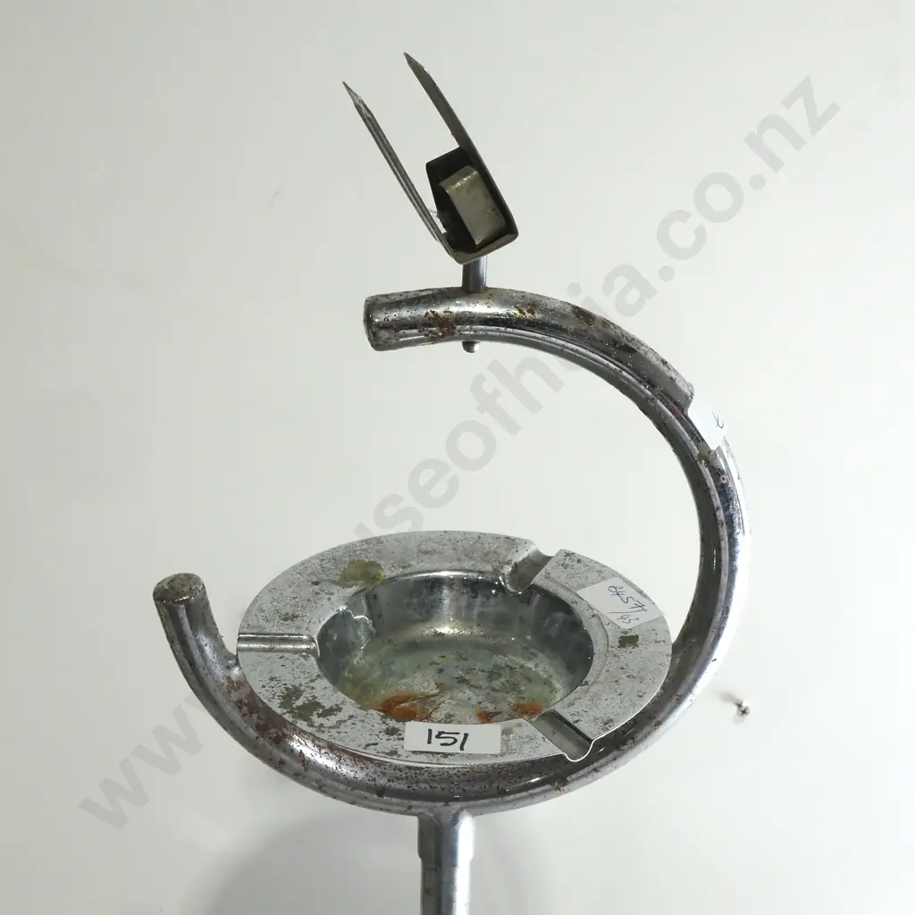 Art Deco Chrome Ashtray Stand Image 1++
