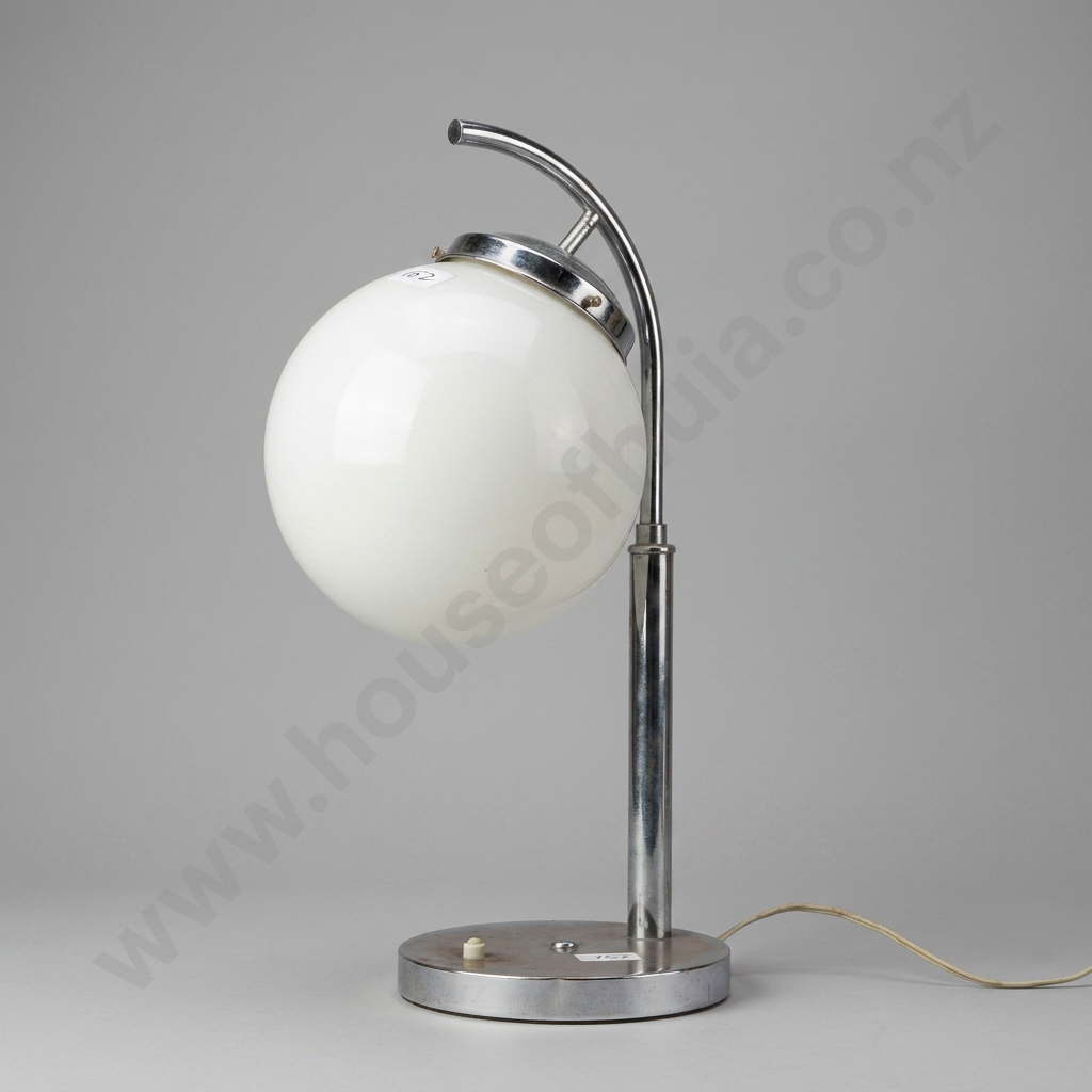 Vintage Art Deco Chrome & Sphere Table Lamp Image 1++