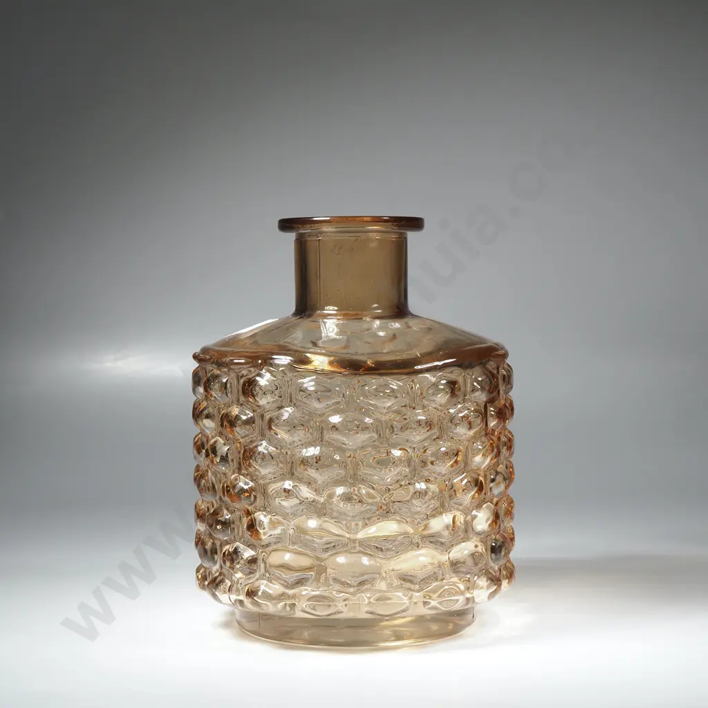 Amber Colour Bottle w Honeycomb Pattern Image 1++