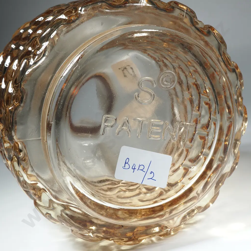 Amber Colour Bottle w Honeycomb Pattern Image 1++