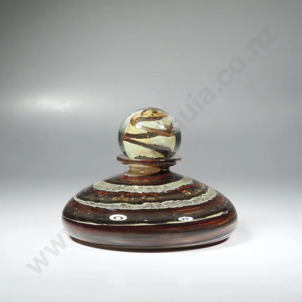 Rare Signed Michael Harris for Isle of Wight Glass Perfume Bottle- Circa 1972 Image 1++