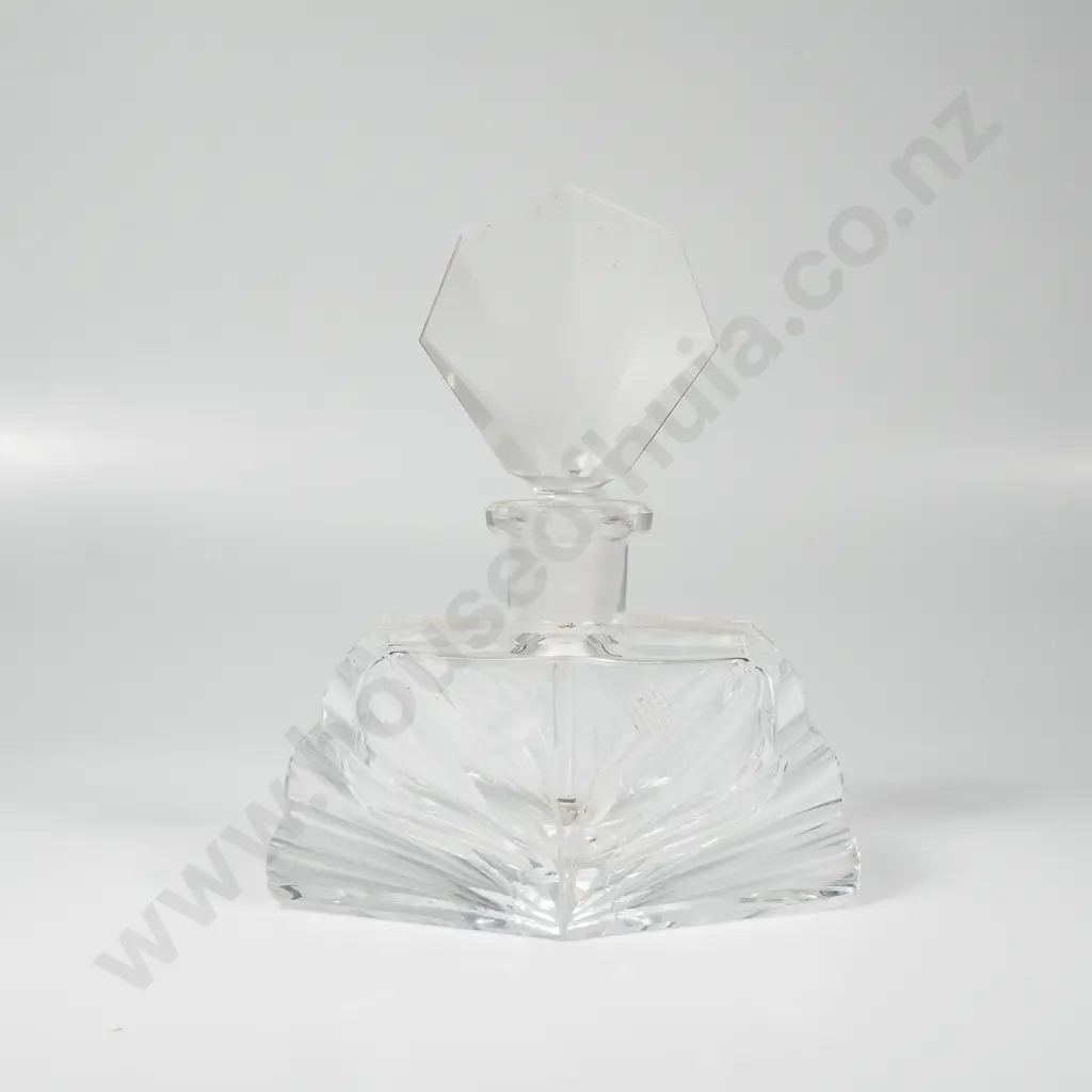 Art Deco Cut Glass Scent Bottle Image 1++