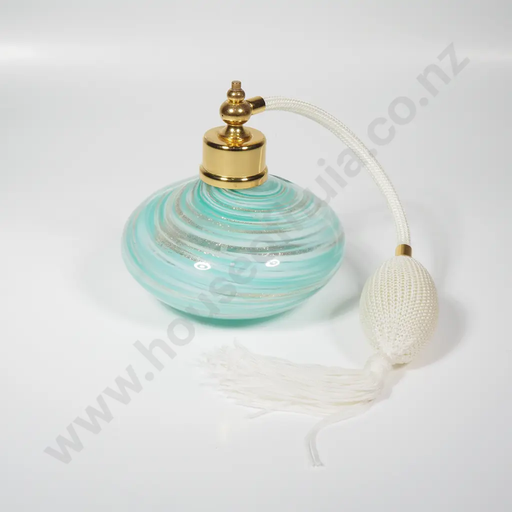 Vintage Art Glass Atomizer w Copper Aventurine Image 1++