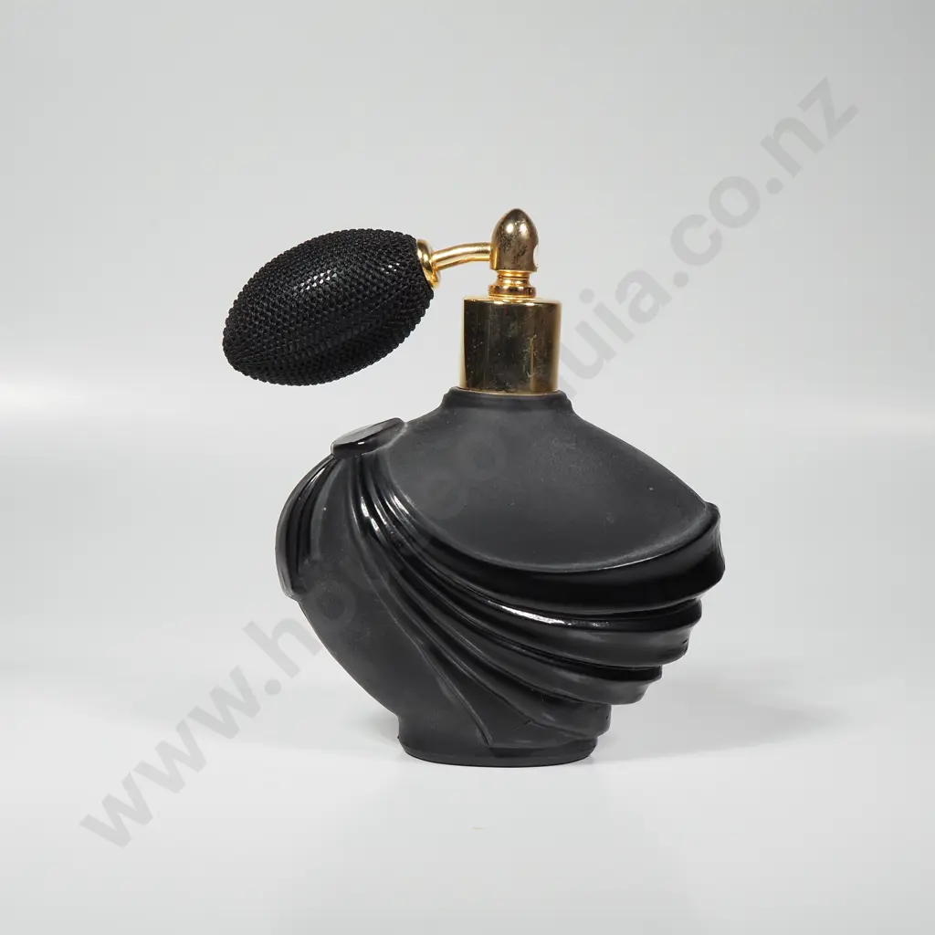 West German Black Glass Perfume Atomizer Image 1++